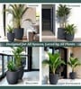 Grey German Polymer Round Planter Pcup 17 Inch
