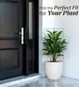 Marble White German Polymer Round Planter Pcup 17 Inch