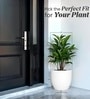 White German Polymer Round Planter Pcup 17 Inch