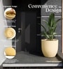 Beige German Polymer Round Planter Pcup 20 Inch