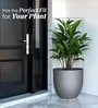 Grey German Polymer Round Planter Pcup 20 Inch