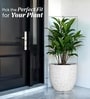 Marble White German Polymer Round Planter Pcup 20 Inch