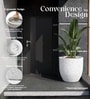 Marble White German Polymer Round Planter Pcup 20 Inch