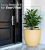 Beige German Polymer Round Planter Pcup 24 Inch