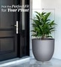 Grey German Polymer Round Planter Pcup 24 Inch