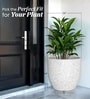 Marble White German Polymer Round Planter Pcup 24 Inch