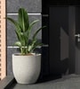 Victoria Grey German Polymer Round Planter Pcup 24 Inch