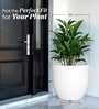 White German Polymer Round Planter Pcup 24 Inch