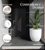 White German Polymer Round Planter Pcup 24 Inch