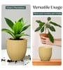 Beige German Polymer Round Planter Pcup 8 Inch