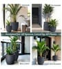 Grey German Polymer Round Planter Pcup 8 Inch
