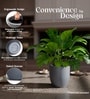 Grey German Polymer Round Planter Pcup 8 Inch
