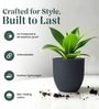 Grey German Polymer Round Planter Pcup 8 Inch