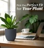 Grey German Polymer Round Planter Pcup 8 Inch