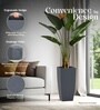 Grey German Polymer Tall Square Planter Tk 18 Inch