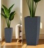 Grey German Polymer Tall Square Planter Tk 18 Inch