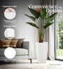 White German Polymer Tall Square Planter Tk 18 Inch
