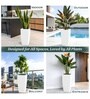 White German Polymer Tall Square Planter Tk 18 Inch