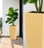 Beige German Polymer Tall Square Planter Tk 24 Inch
