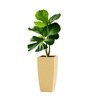 Beige German Polymer Tall Square Planter Tk 24 Inch