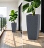 Grey German Polymer Tall Square Planter Tk 24 Inch