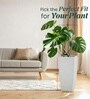 Marble White German Polymer Tall Square Planter Tk 24 Inch