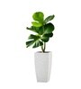 Marble White German Polymer Tall Square Planter Tk 24 Inch