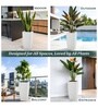 Marble White German Polymer Tall Square Planter Tk 24 Inch
