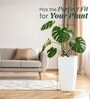 White German Polymer Tall Square Planter Tk 24 Inch