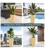 Beige German Polymer Tall Square Planter Tk 30 Inch