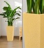 Beige German Polymer Tall Square Planter Tk 30 Inch
