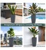 Grey German Polymer Tall Square Planter Tk 30 Inch