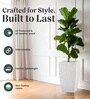 Marble White German Polymer Tall Square Planter Tk 30 Inch