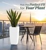 White German Polymer Tall Square Planter Tk 30 Inch