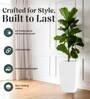 White German Polymer Tall Square Planter Tk 30 Inch