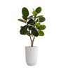 Marble White German Polymer Tall Round Planter Tpc 14 Inch
