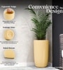 Beige German Polymer Tall Round Planter Tpc 18 Inch