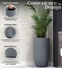 Grey German Polymer Tall Round Planter Tpc 18 Inch