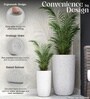 Marble White German Polymer Tall Round Planter Tpc 18 Inch