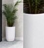 White German Polymer Tall Round Planter Tpc 18 Inch