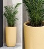 Beige German Polymer Tall Round Planter Tpc 24 Inch