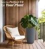 Grey German Polymer Tall Round Planter Tpc 24 Inch
