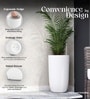 White German Polymer Tall Round Planter Tpc 30 Inch