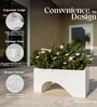 Marble White German Polymer Rectangular Planter Uctr 24 Inch
