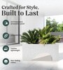 Marble White German Polymer Rectangular Planter Uctr 24 Inch