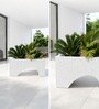 Marble White German Polymer Rectangular Planter Uctr 24 Inch