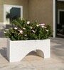 Marble White German Polymer Rectangular Planter Uctr 24 Inch