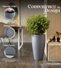 Grey German Polymer Tall Round Planter Vnr 18 Inch