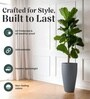 Grey German Polymer Tall Round Planter Vnr 18 Inch