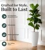Marble White German Polymer Tall Round Planter Vnr 18 Inch